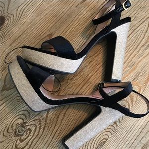 Glittery block heel size 8